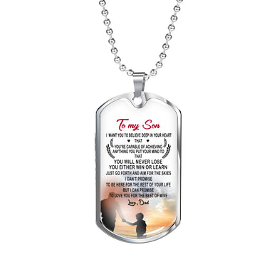 Customized Engraving Father Son Pendant Necklace From Father Birthday Gifts, Chr